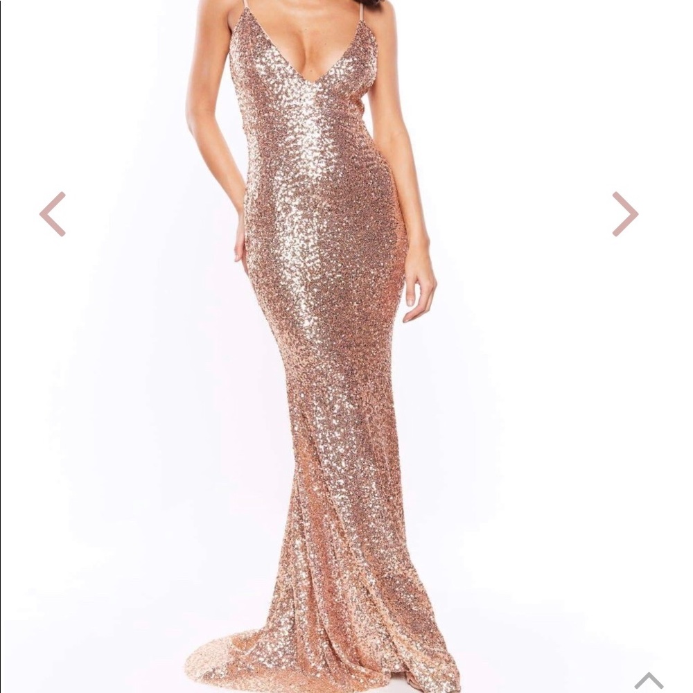 Rose Gold Sequin Formal Dress